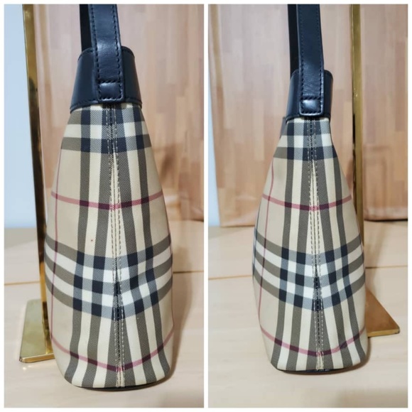 Authentic BURBERRY Nova Check Canvas Shoulder Bag Black - Picture 6 of 10